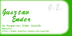 gusztav ender business card